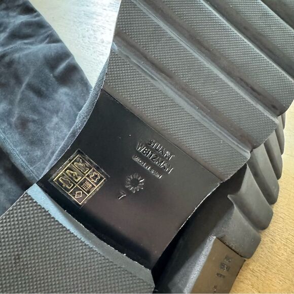 Stuart Weitzman Lowland Lift Stretch Suede Over the Knee Boots Black Size 7c - Picture 8 of 16